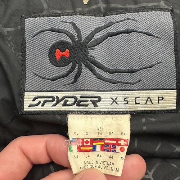 SPYDER XSCAP Ski 700 Puffer Down Fill Gray Hood Jacket Winter Cold Coat Men's XL - Picture 8 of 12